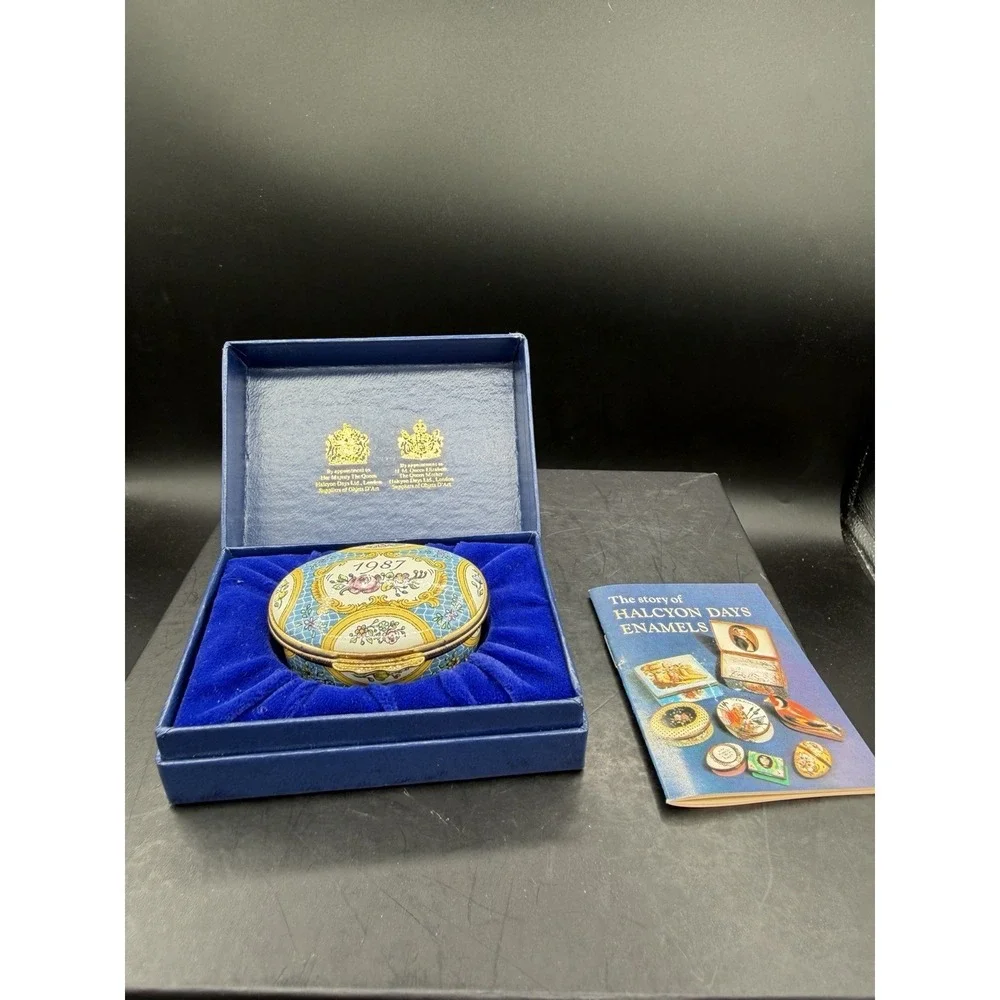 ✨📅 Halcyon Days Enamels 1987 Trinket Box – Vintage Collectible 📅✨